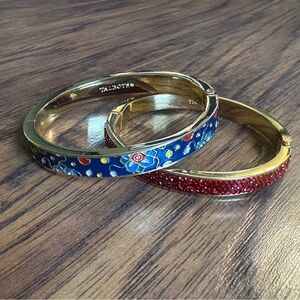 Talbots Cloisonné Enamel & Caviar Bracelet Set